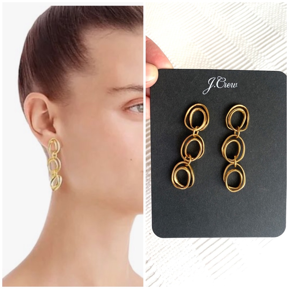 Jcrew Gold Plated Twist Drop Earrings